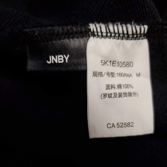 Black Distressed Green Gold Cutout Inset Ribbing Sweater Unisex JNBY - Picture 7 of 10